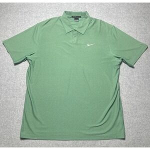 Nike Tiger Woods Collection Golf Polo Green Stretch Performance Dri Fit Men's XL